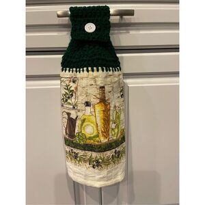 Crochet Top Kitchen Towel-olive Oil
